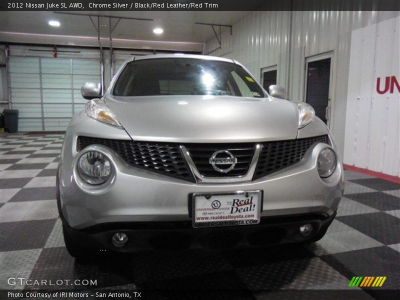 Chrome Silver / Black/Red Leather/Red Trim 2012 Nissan Juke SL AWD