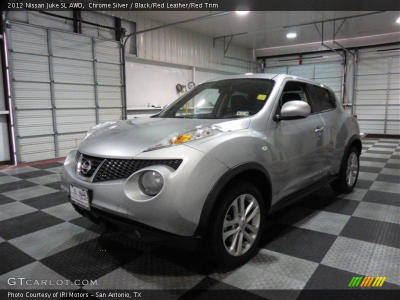 Chrome Silver / Black/Red Leather/Red Trim 2012 Nissan Juke SL AWD