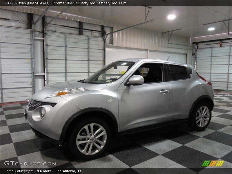 Chrome Silver / Black/Red Leather/Red Trim 2012 Nissan Juke SL AWD