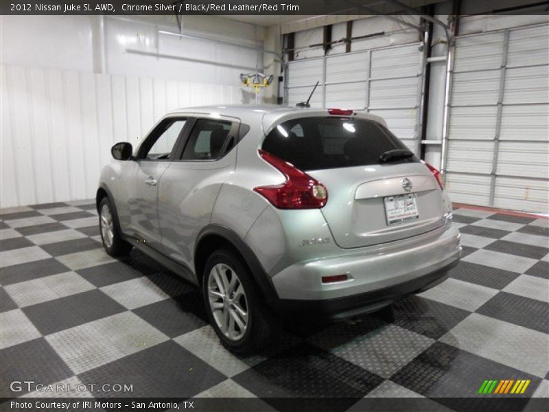 Chrome Silver / Black/Red Leather/Red Trim 2012 Nissan Juke SL AWD