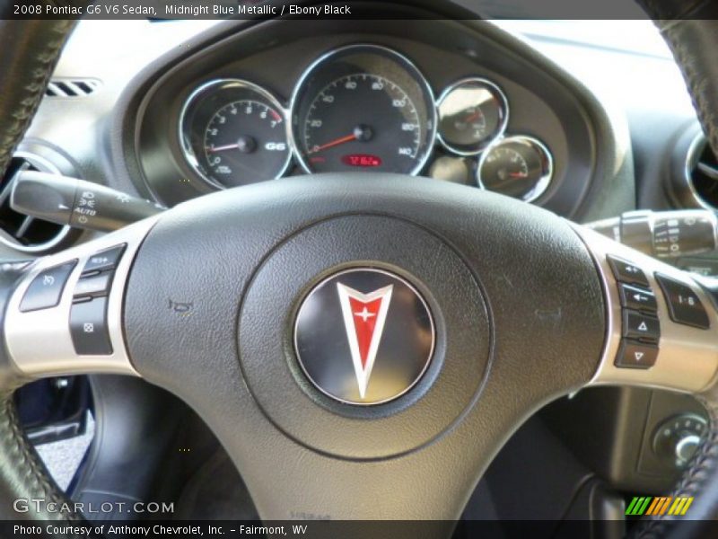 Midnight Blue Metallic / Ebony Black 2008 Pontiac G6 V6 Sedan