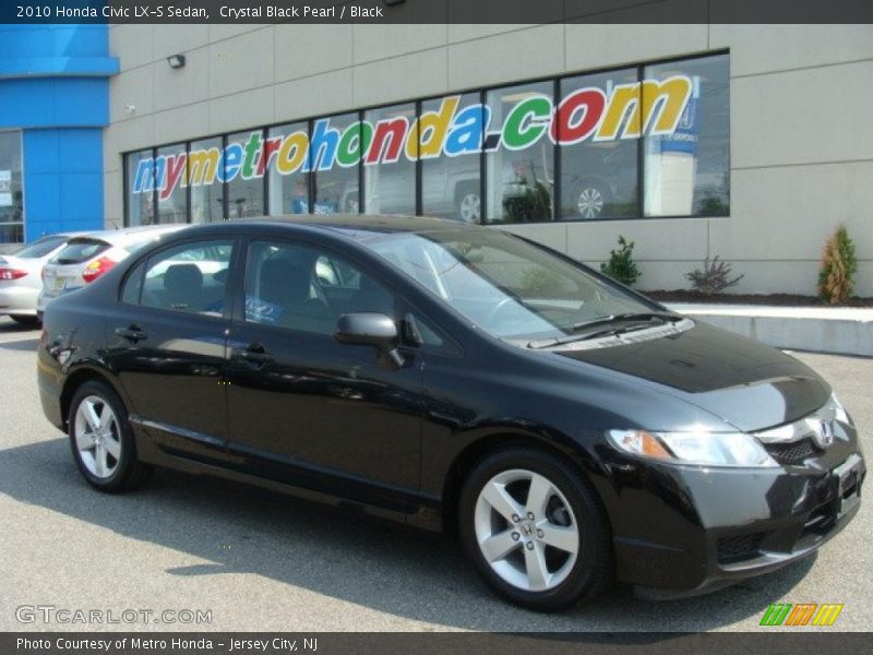 Crystal Black Pearl / Black 2010 Honda Civic LX-S Sedan