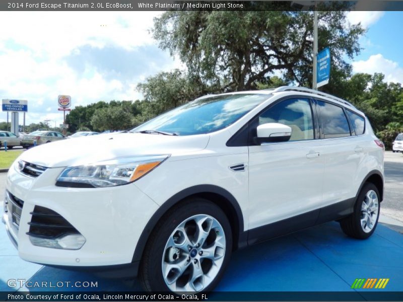 White Platinum / Medium Light Stone 2014 Ford Escape Titanium 2.0L EcoBoost