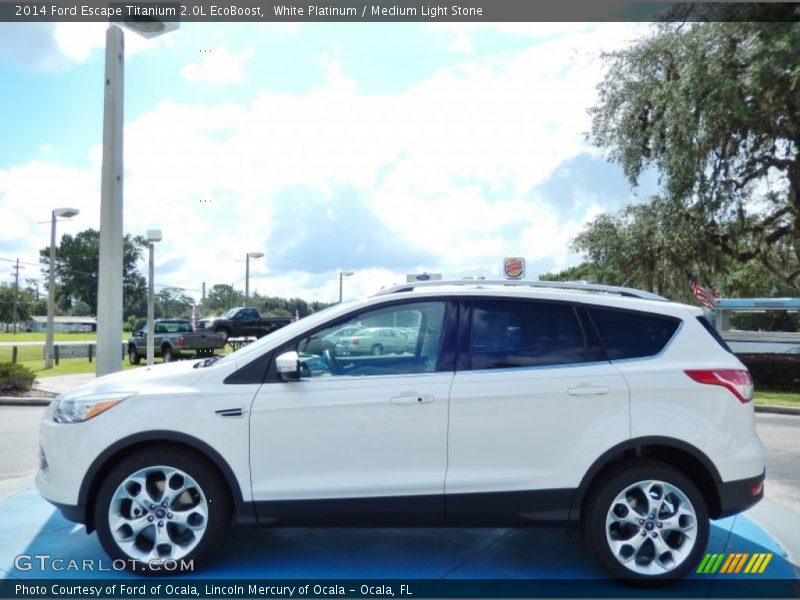 White Platinum / Medium Light Stone 2014 Ford Escape Titanium 2.0L EcoBoost