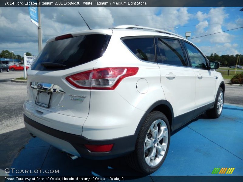 White Platinum / Medium Light Stone 2014 Ford Escape Titanium 2.0L EcoBoost