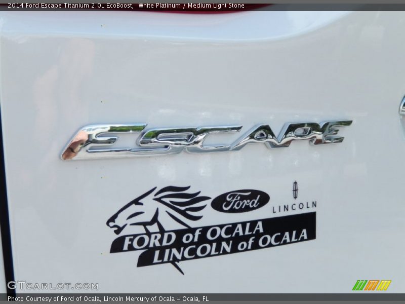 White Platinum / Medium Light Stone 2014 Ford Escape Titanium 2.0L EcoBoost