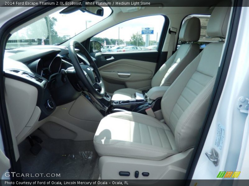 White Platinum / Medium Light Stone 2014 Ford Escape Titanium 2.0L EcoBoost