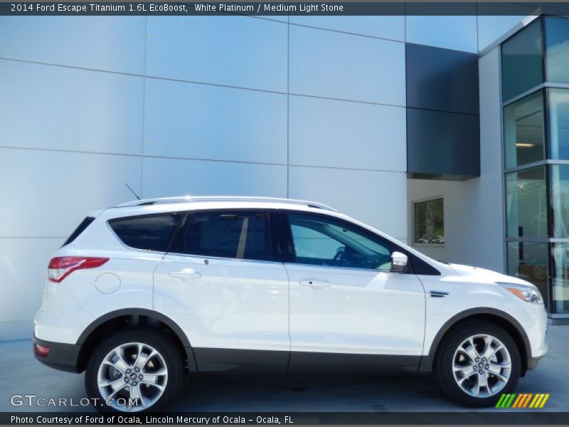 White Platinum / Medium Light Stone 2014 Ford Escape Titanium 1.6L EcoBoost