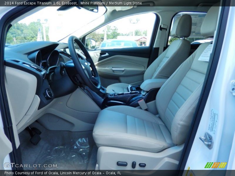 White Platinum / Medium Light Stone 2014 Ford Escape Titanium 1.6L EcoBoost