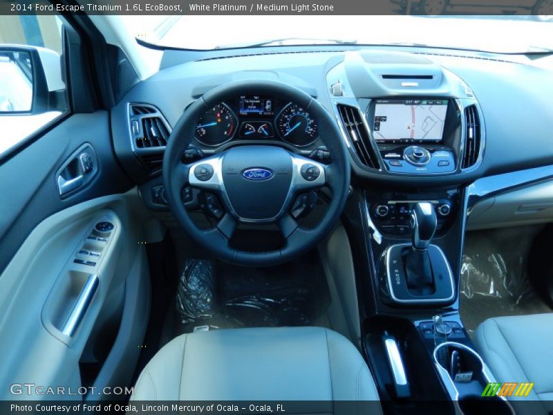 White Platinum / Medium Light Stone 2014 Ford Escape Titanium 1.6L EcoBoost