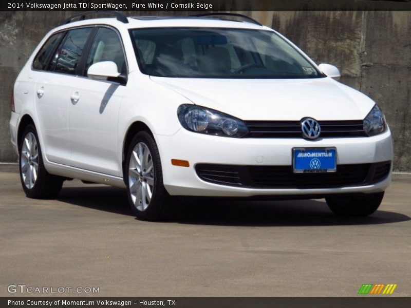 Pure White / Cornsilk Beige 2014 Volkswagen Jetta TDI SportWagen