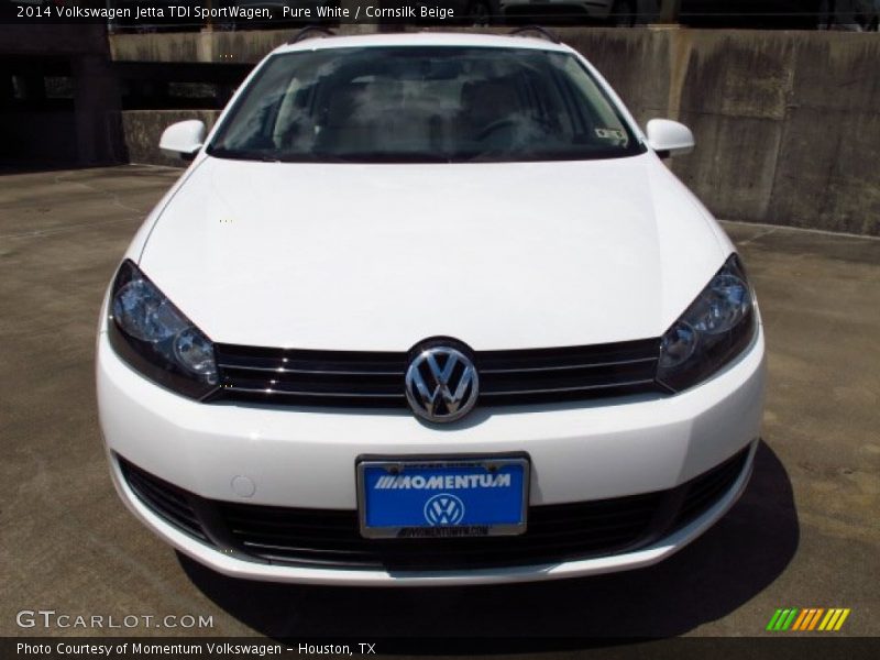 Pure White / Cornsilk Beige 2014 Volkswagen Jetta TDI SportWagen