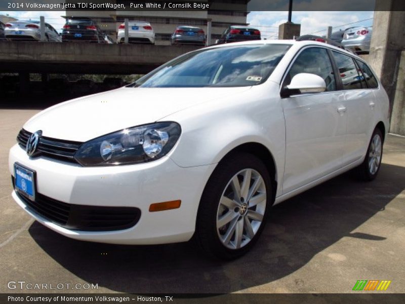 Pure White / Cornsilk Beige 2014 Volkswagen Jetta TDI SportWagen