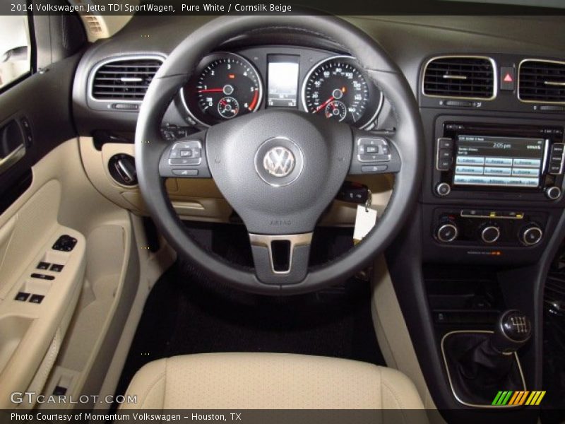 Pure White / Cornsilk Beige 2014 Volkswagen Jetta TDI SportWagen