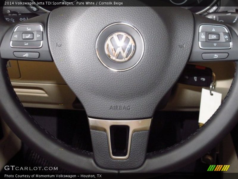 Pure White / Cornsilk Beige 2014 Volkswagen Jetta TDI SportWagen