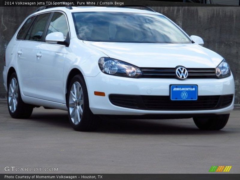 Pure White / Cornsilk Beige 2014 Volkswagen Jetta TDI SportWagen