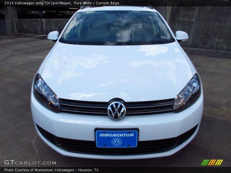 Pure White / Cornsilk Beige 2014 Volkswagen Jetta TDI SportWagen