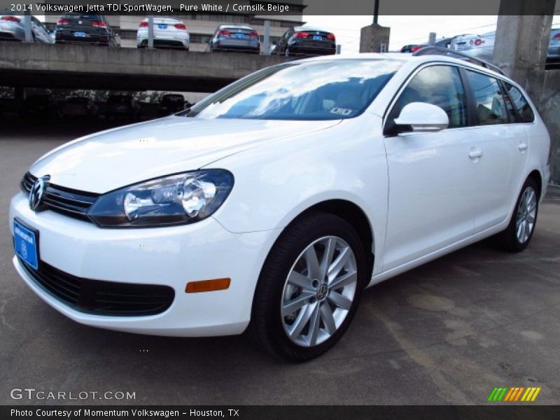 Pure White / Cornsilk Beige 2014 Volkswagen Jetta TDI SportWagen