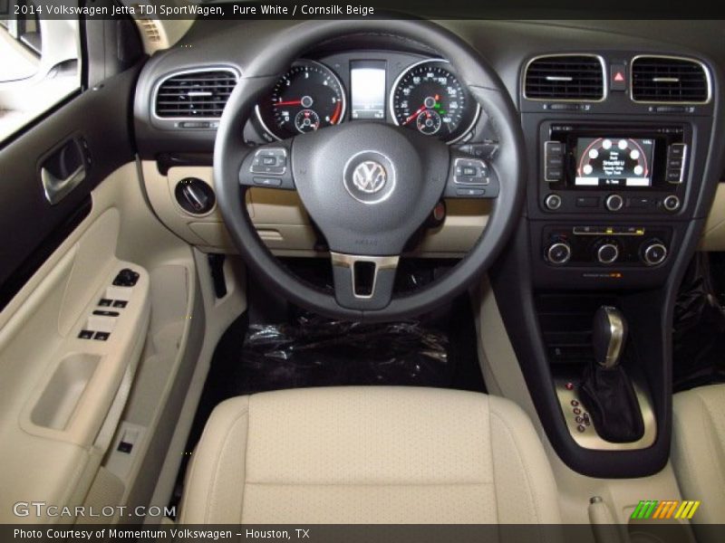 Pure White / Cornsilk Beige 2014 Volkswagen Jetta TDI SportWagen