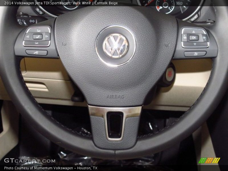 Pure White / Cornsilk Beige 2014 Volkswagen Jetta TDI SportWagen