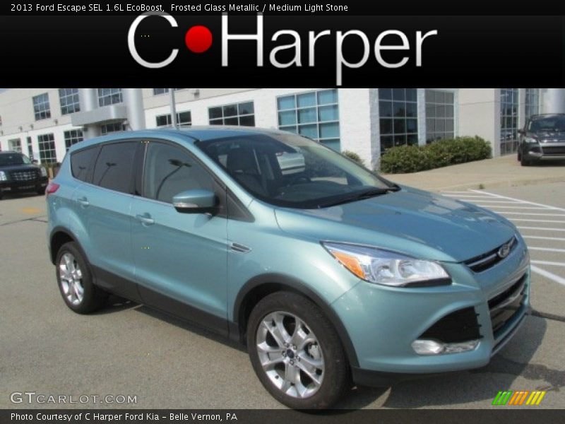 Frosted Glass Metallic / Medium Light Stone 2013 Ford Escape SEL 1.6L EcoBoost