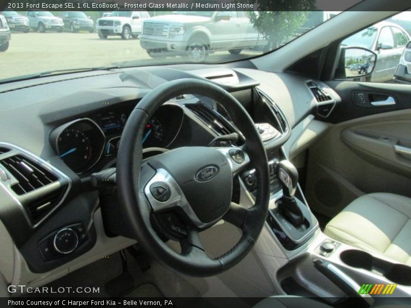 Frosted Glass Metallic / Medium Light Stone 2013 Ford Escape SEL 1.6L EcoBoost