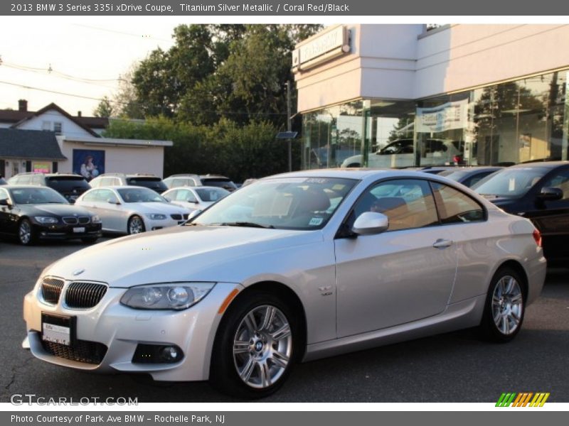 Titanium Silver Metallic / Coral Red/Black 2013 BMW 3 Series 335i xDrive Coupe
