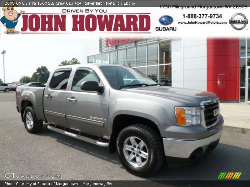 Silver Birch Metallic / Ebony 2008 GMC Sierra 1500 SLE Crew Cab 4x4