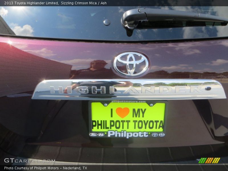 Sizzling Crimson Mica / Ash 2013 Toyota Highlander Limited