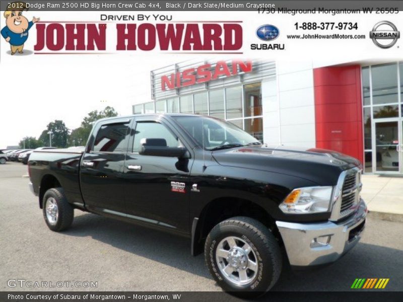 Black / Dark Slate/Medium Graystone 2012 Dodge Ram 2500 HD Big Horn Crew Cab 4x4