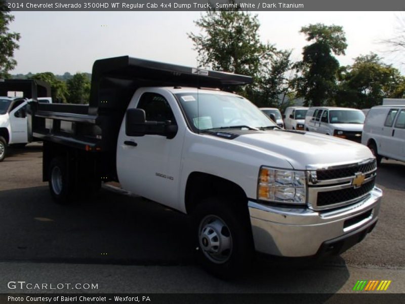 Summit White / Dark Titanium 2014 Chevrolet Silverado 3500HD WT Regular Cab 4x4 Dump Truck
