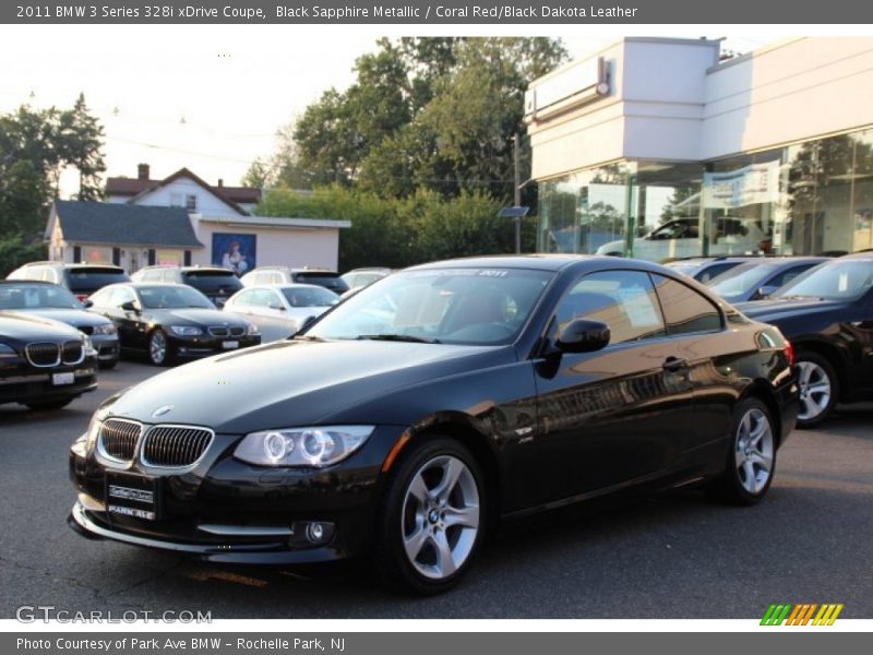 Black Sapphire Metallic / Coral Red/Black Dakota Leather 2011 BMW 3 Series 328i xDrive Coupe
