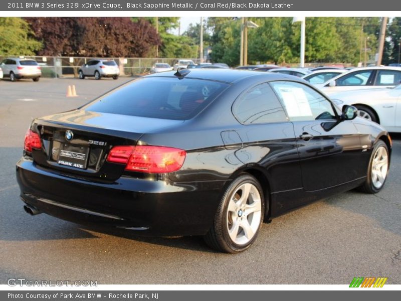 Black Sapphire Metallic / Coral Red/Black Dakota Leather 2011 BMW 3 Series 328i xDrive Coupe