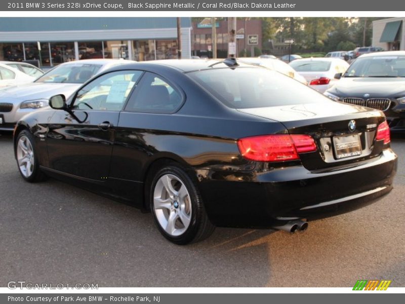 Black Sapphire Metallic / Coral Red/Black Dakota Leather 2011 BMW 3 Series 328i xDrive Coupe