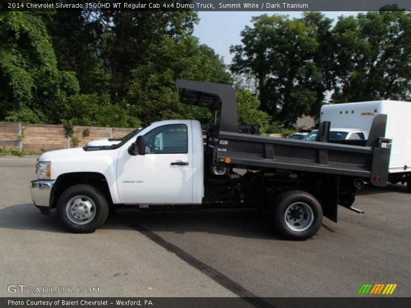 Summit White / Dark Titanium 2014 Chevrolet Silverado 3500HD WT Regular Cab 4x4 Dump Truck