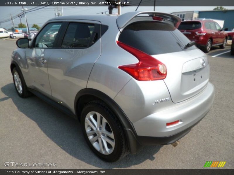 Chrome Silver / Black/Red Leather/Silver Trim 2012 Nissan Juke SL AWD