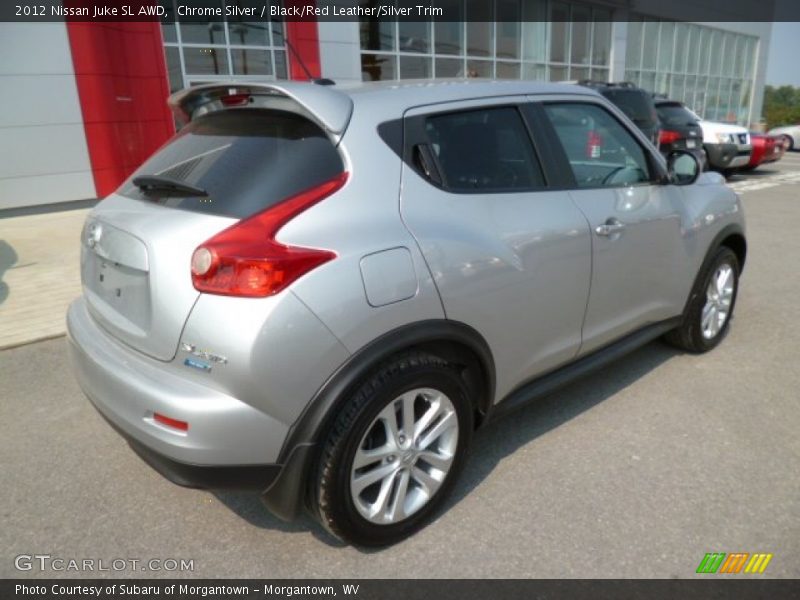 Chrome Silver / Black/Red Leather/Silver Trim 2012 Nissan Juke SL AWD