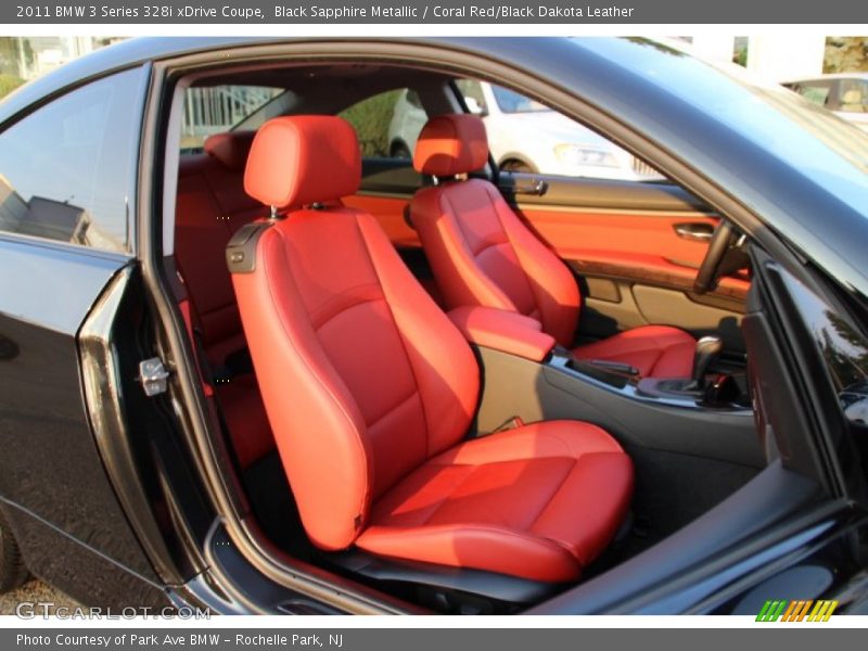 Black Sapphire Metallic / Coral Red/Black Dakota Leather 2011 BMW 3 Series 328i xDrive Coupe