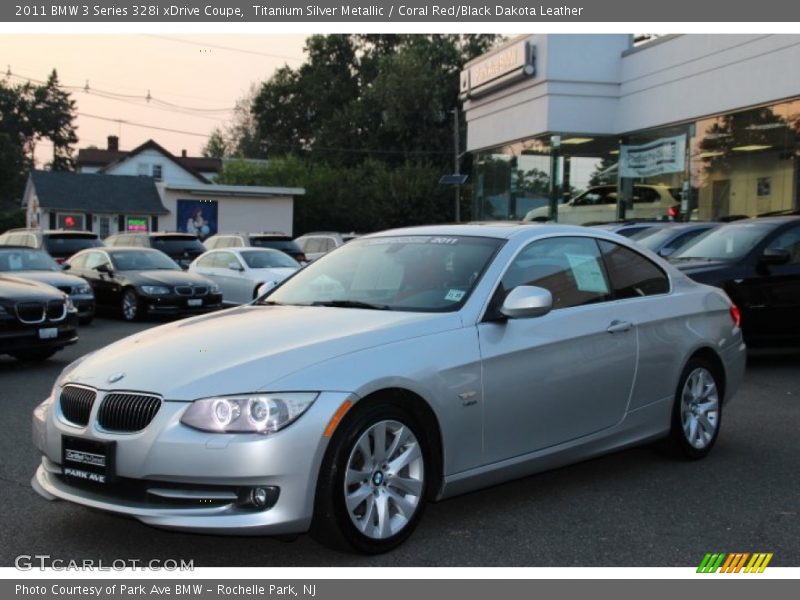 Titanium Silver Metallic / Coral Red/Black Dakota Leather 2011 BMW 3 Series 328i xDrive Coupe