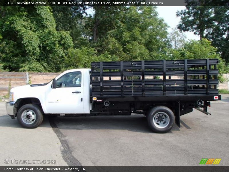  2014 Silverado 3500HD WT Regular Cab Stake Truck Summit White