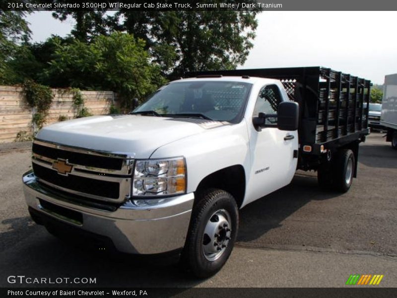 Front 3/4 View of 2014 Silverado 3500HD WT Regular Cab Stake Truck