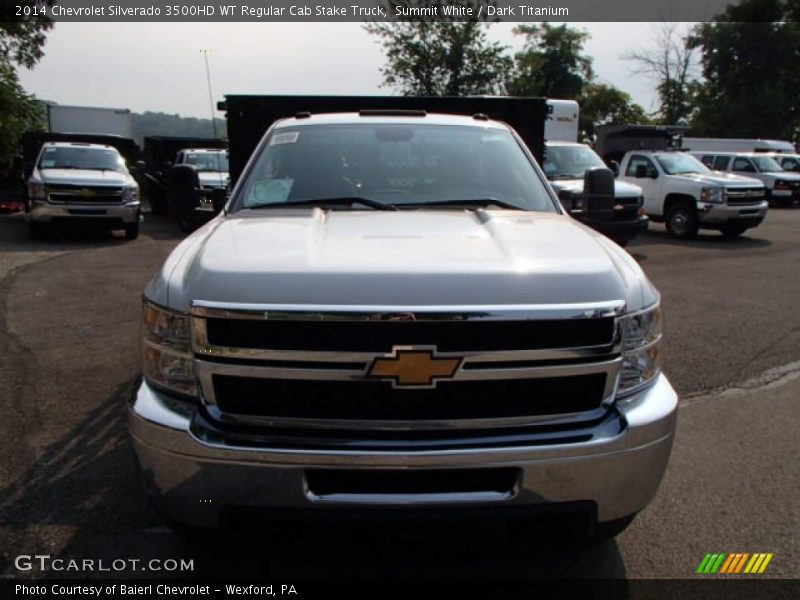 Summit White / Dark Titanium 2014 Chevrolet Silverado 3500HD WT Regular Cab Stake Truck