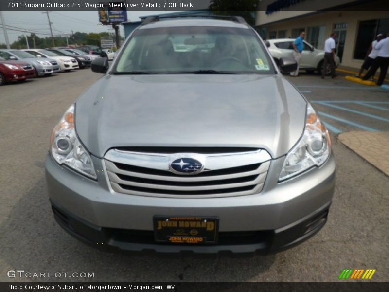 Steel Silver Metallic / Off Black 2011 Subaru Outback 2.5i Wagon