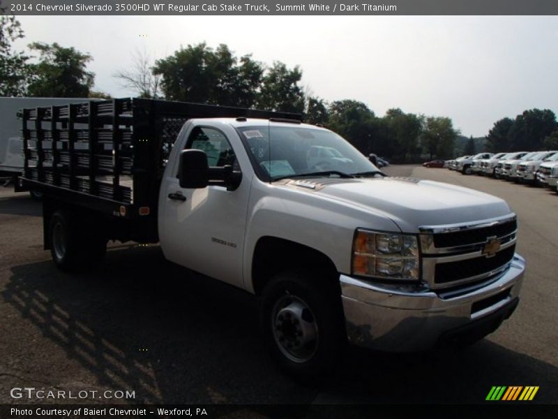 Summit White / Dark Titanium 2014 Chevrolet Silverado 3500HD WT Regular Cab Stake Truck