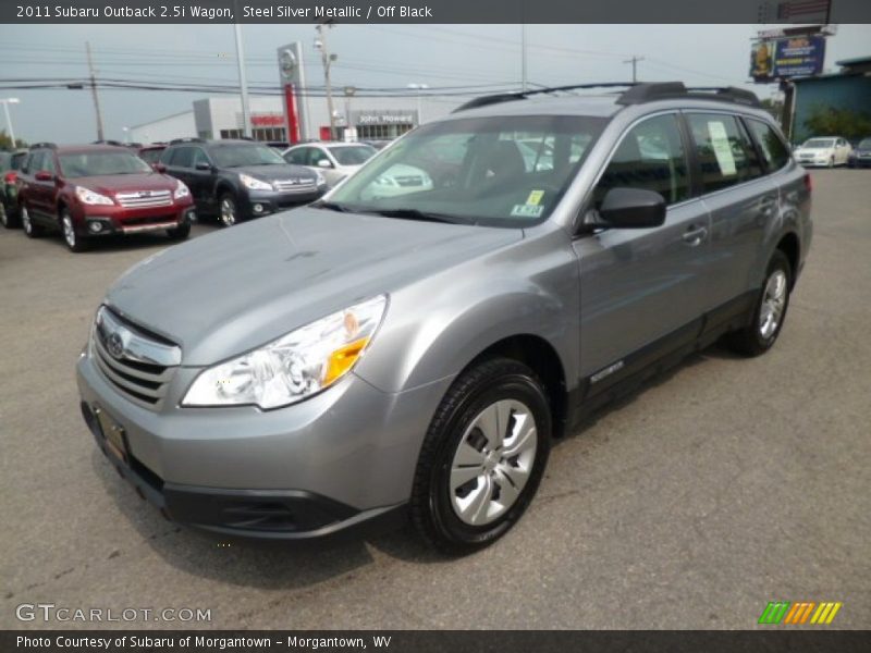 Steel Silver Metallic / Off Black 2011 Subaru Outback 2.5i Wagon