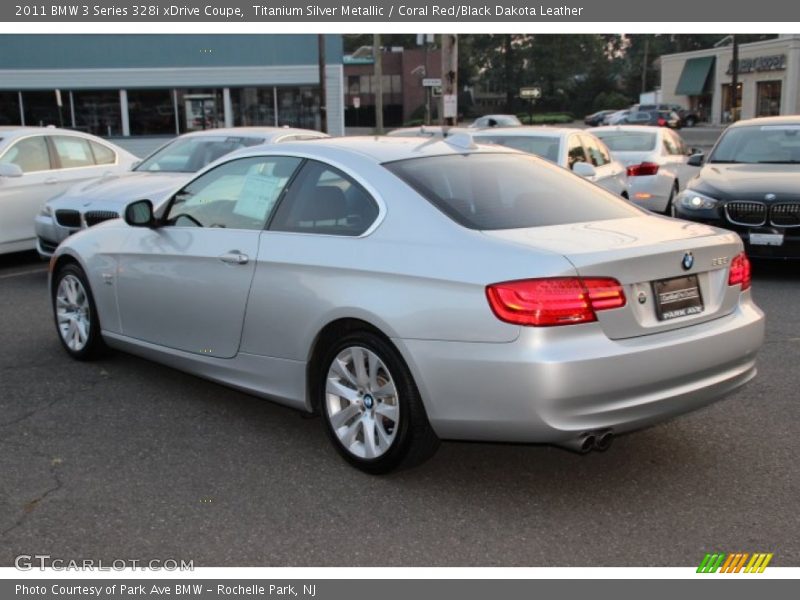 Titanium Silver Metallic / Coral Red/Black Dakota Leather 2011 BMW 3 Series 328i xDrive Coupe