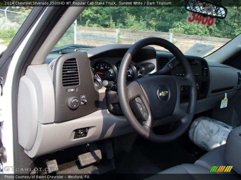 Summit White / Dark Titanium 2014 Chevrolet Silverado 3500HD WT Regular Cab Stake Truck