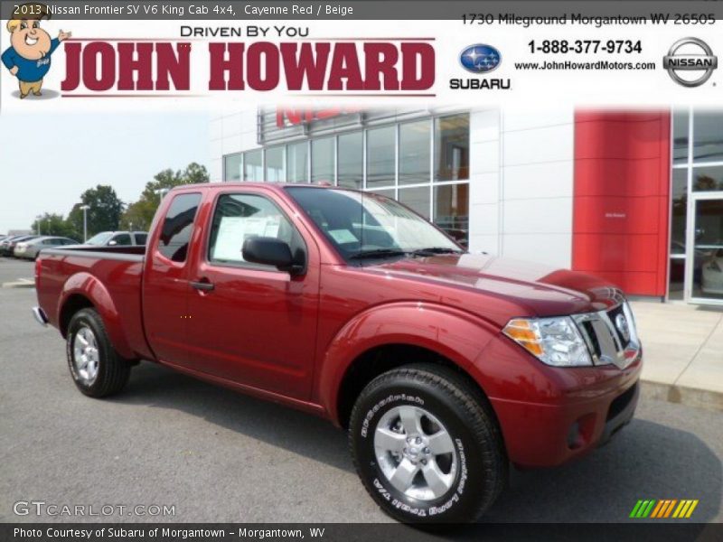 Cayenne Red / Beige 2013 Nissan Frontier SV V6 King Cab 4x4