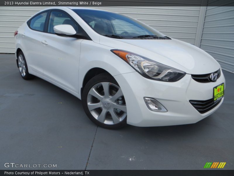 Shimmering White / Beige 2013 Hyundai Elantra Limited