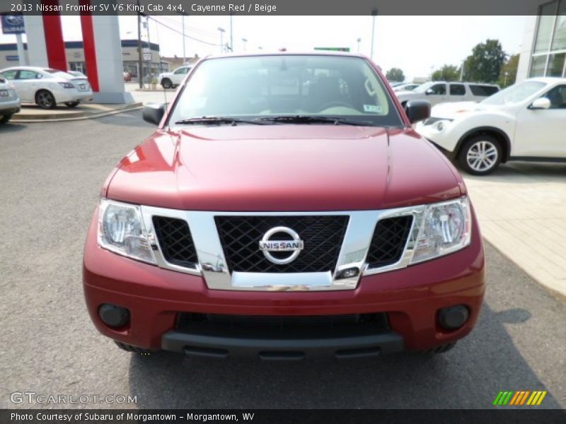 Cayenne Red / Beige 2013 Nissan Frontier SV V6 King Cab 4x4